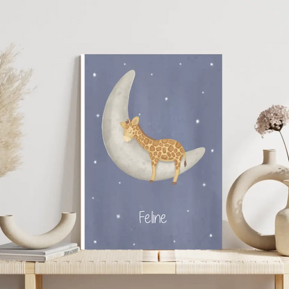 "Giraffe auf dem Halbmond" - Personalisiert