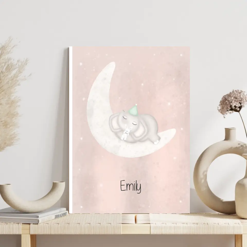 "Babyfant mit Kumpelhase" - Personalisiert