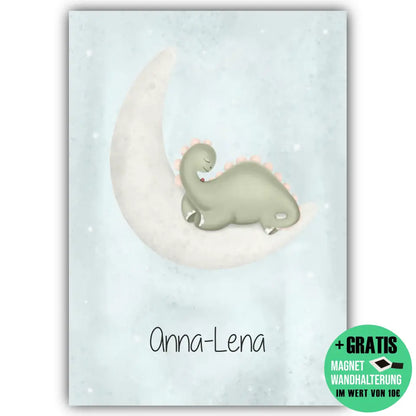 "Dino auf dem Halbmond" - Personalisiert