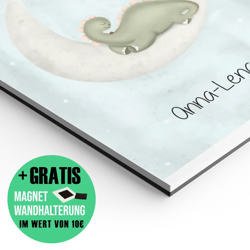 "Dino auf dem Halbmond" - Personalisiert
