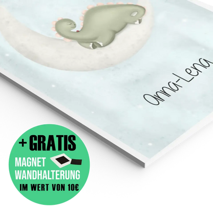 "Dino auf dem Halbmond" - Personalisiert