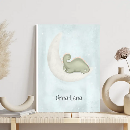 "Dino auf dem Halbmond" - Personalisiert