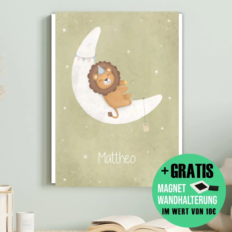 "Löwe auf dem Halbmond" - Personalisiert