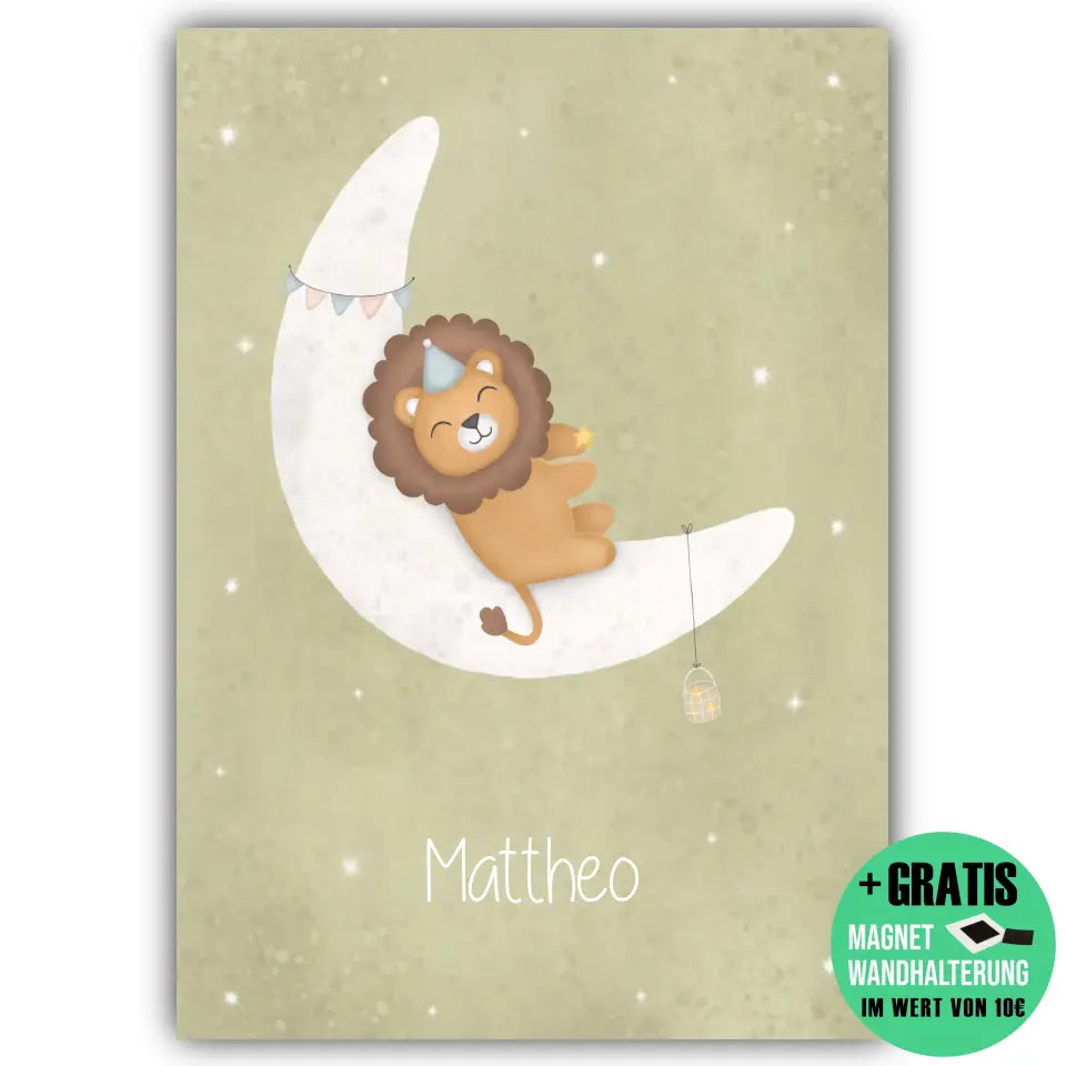 "Löwe auf dem Halbmond" - Personalisiert