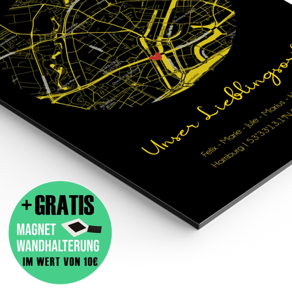 "Lieblingsort" Karte als Gold Edition - Personalisiert