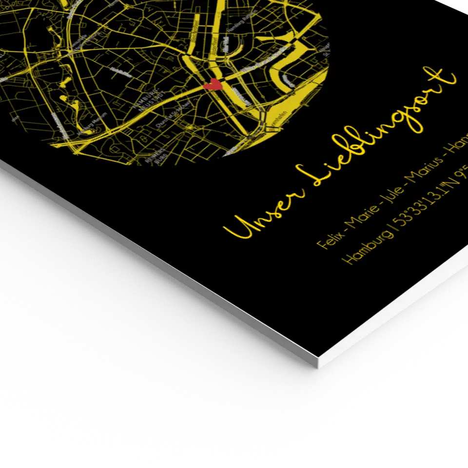 "Lieblingsort" Karte als Gold Edition - Personalisiert