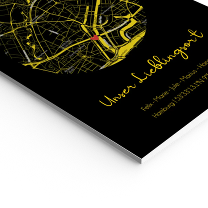 "Lieblingsort" Karte als Gold Edition - Personalisiert