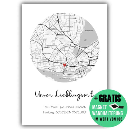 "Lieblingsort" Karte - Personalisiert