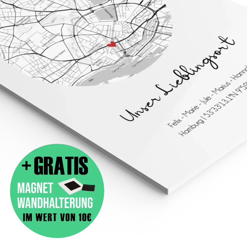 "Lieblingsort" Karte - Personalisiert