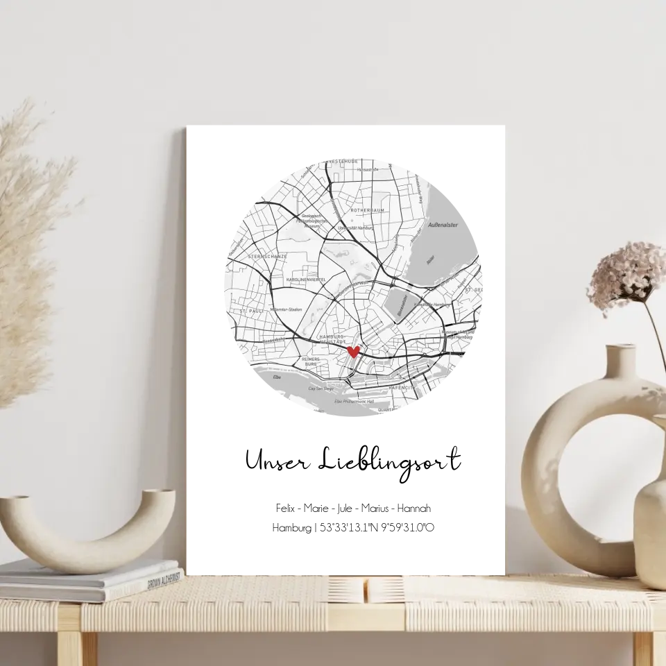"Lieblingsort" Karte - Personalisiert