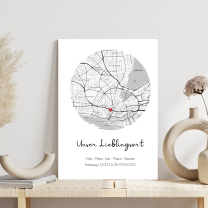 "Lieblingsort" Karte - Personalisiert