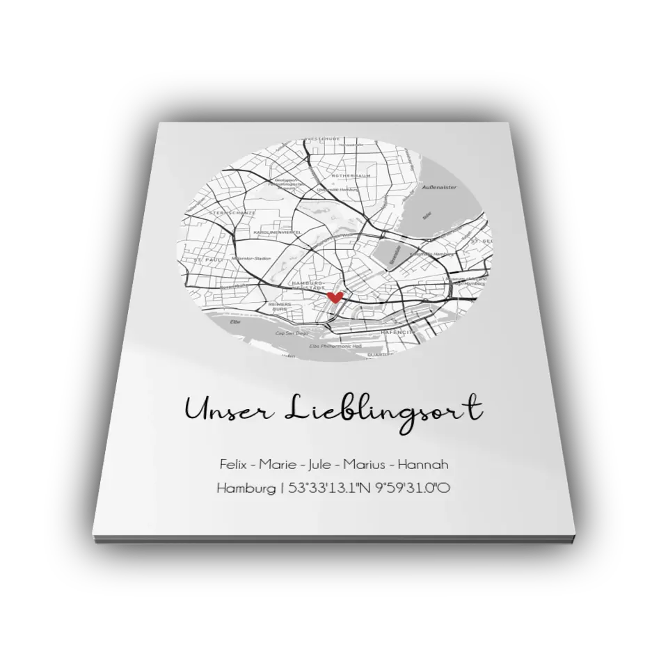 "Lieblingsort" Karte - Personalisiert