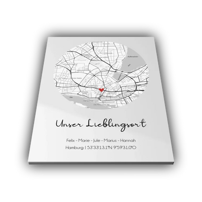 "Lieblingsort" Karte - Personalisiert