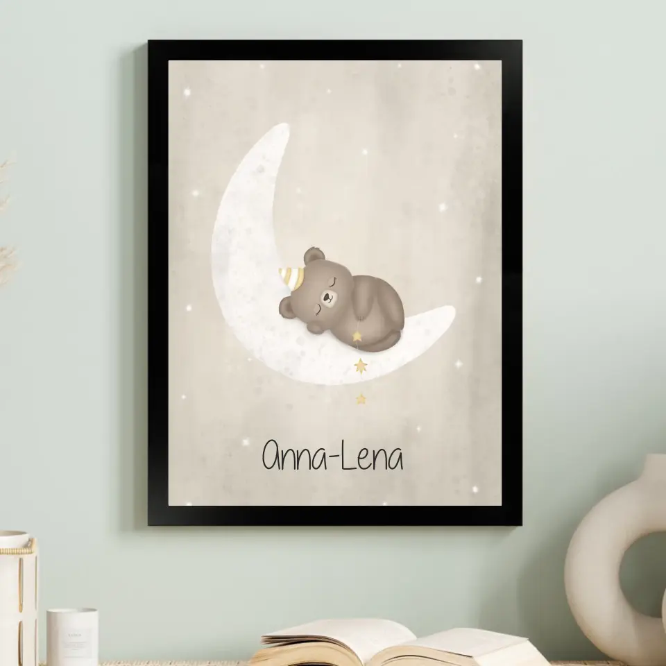 "Bär auf Halbmond" - Personalisiert