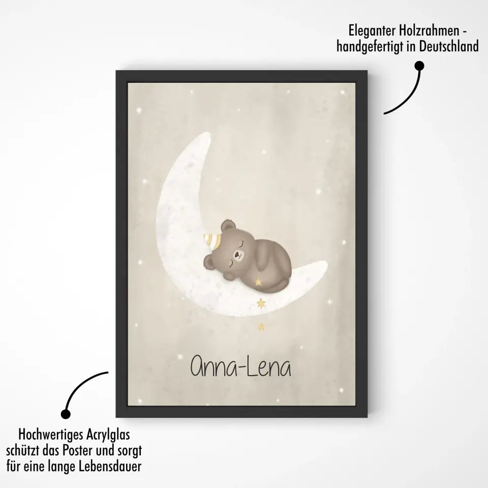 "Bär auf Halbmond" - Personalisiert