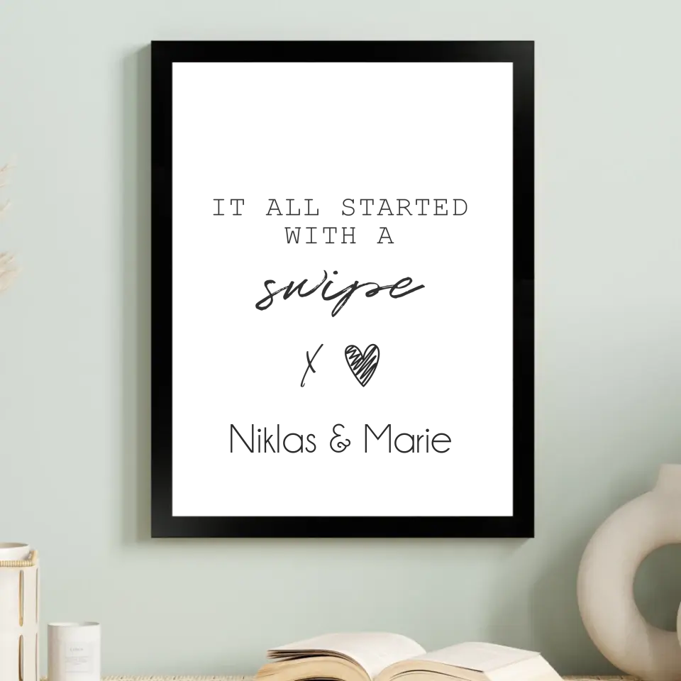 "started with a swipe" - Personalisiert