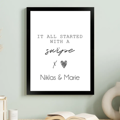 "started with a swipe" - Personalisiert