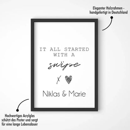 "started with a swipe" - Personalisiert