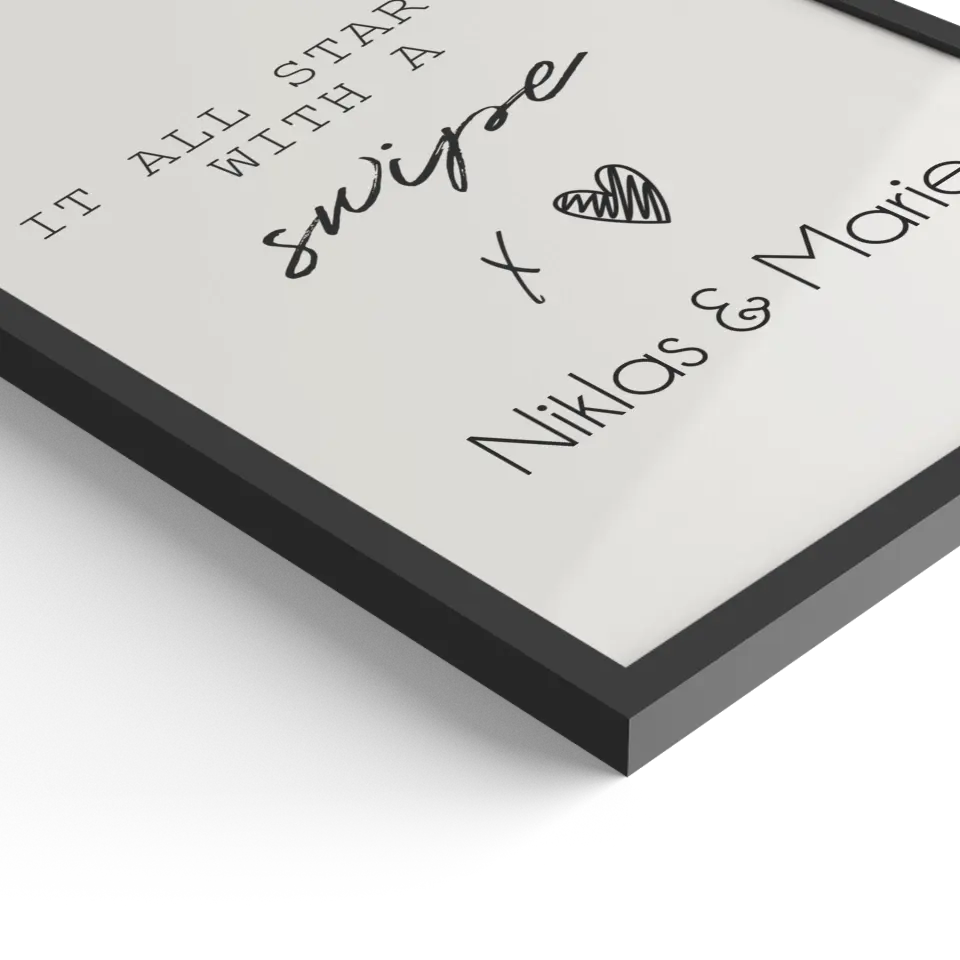 "started with a swipe" - Personalisiert