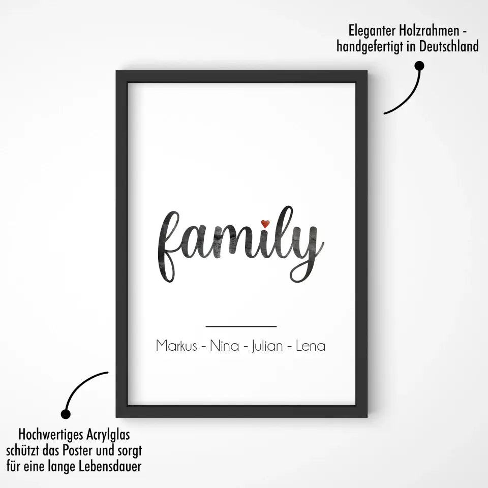 "Family: Marmor Look" - Personalisiert