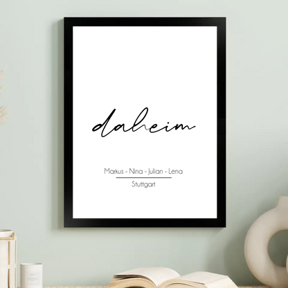 "daheim" - Personalisiert