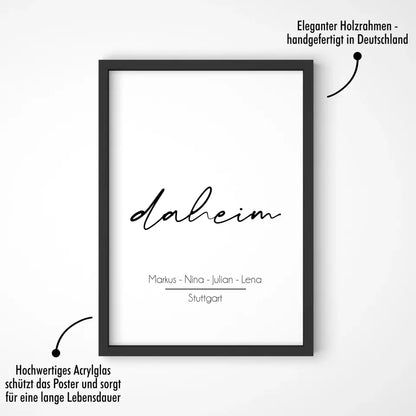 "daheim" - Personalisiert