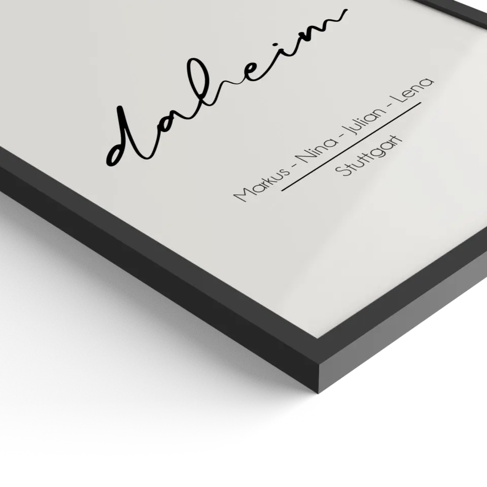 "daheim" - Personalisiert