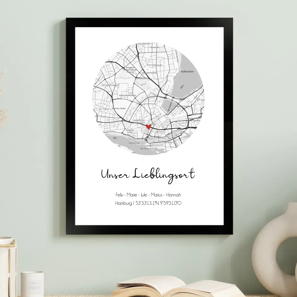 "Lieblingsort" Karte - Personalisiert