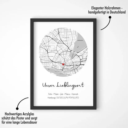 "Lieblingsort" Karte - Personalisiert