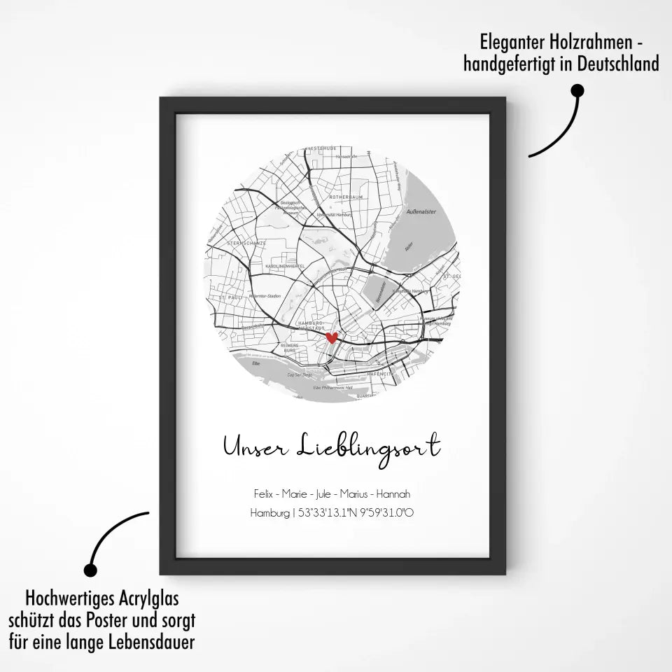 "Lieblingsort" Karte - Personalisiert