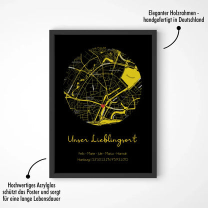 "Lieblingsort" Karte als Gold Edition - Personalisiert