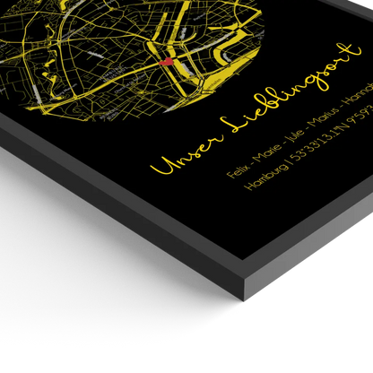 "Lieblingsort" Karte als Gold Edition - Personalisiert