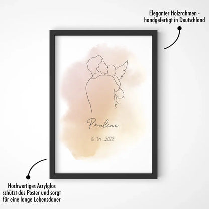 "Sternenpapa" im Line Art Stil - Personalisiert