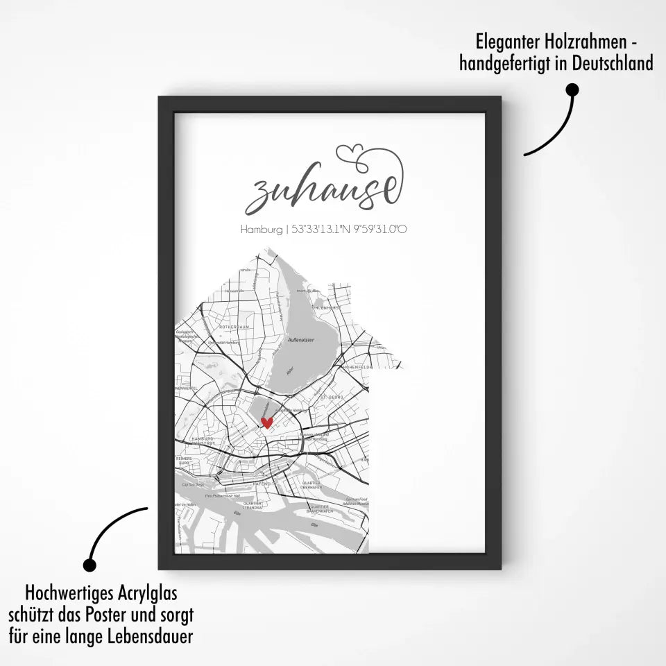 "Zuhause" als Karte - Personalisiert