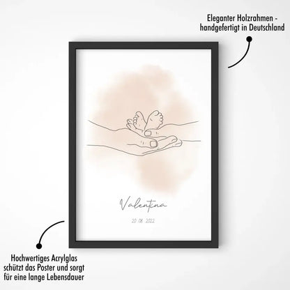 "Babyfüße" im Line Art Stil - Personalisiert