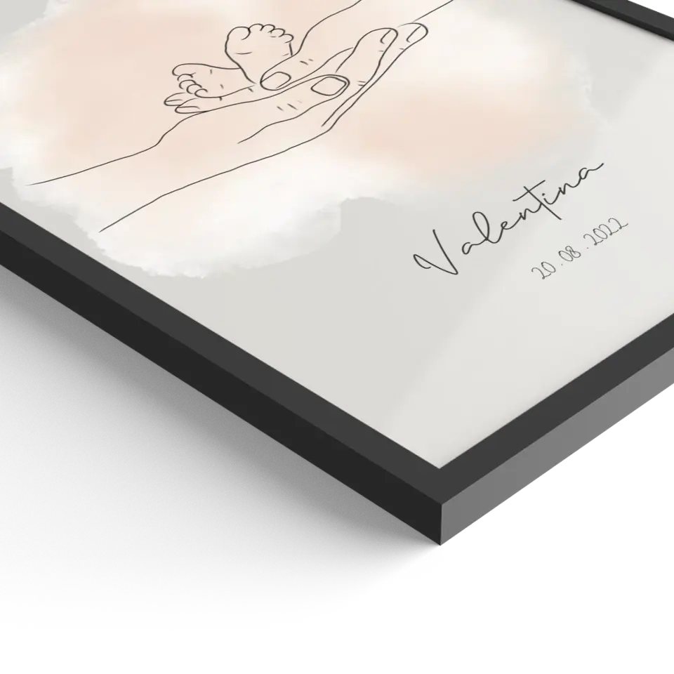 "Babyfüße" im Line Art Stil - Personalisiert