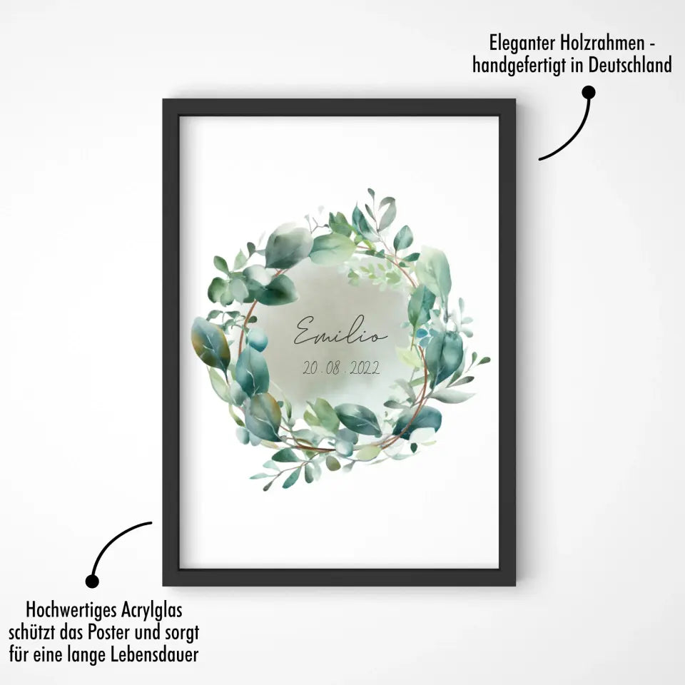 Eukalyptus Geburtsposter - Personalisiert