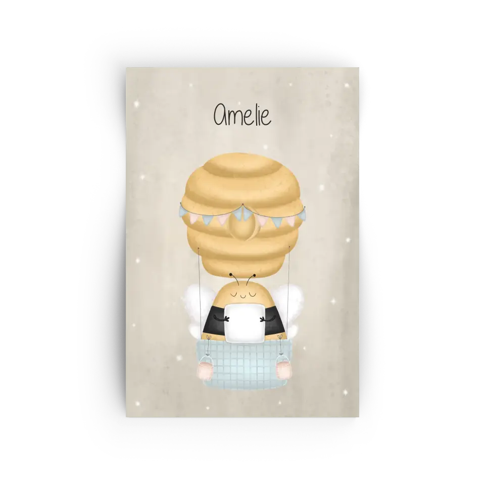 "Biene im Heißluftballon" - Personalisiert