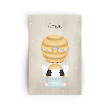 "Biene im Heißluftballon" - Personalisiert