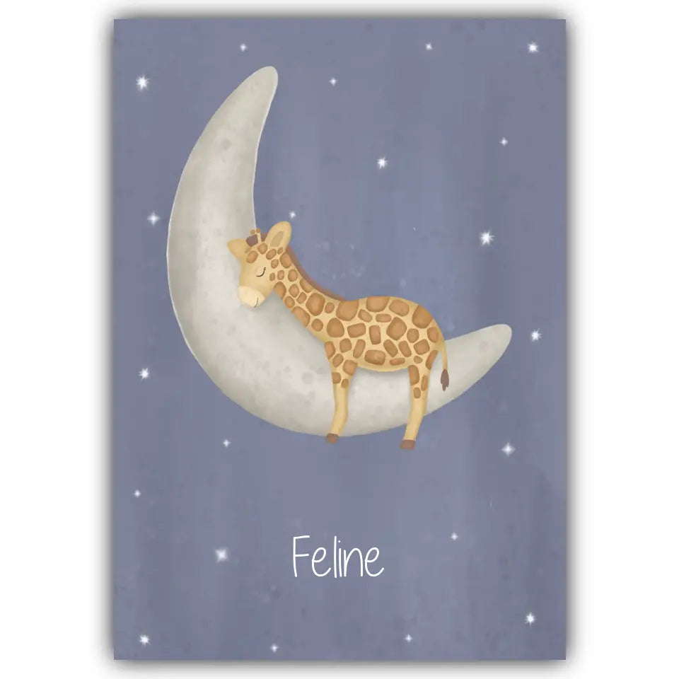 "Giraffe auf dem Halbmond" - Personalisiert