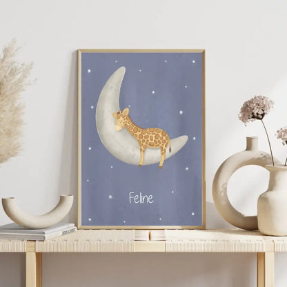 "Giraffe auf dem Halbmond" - Personalisiert