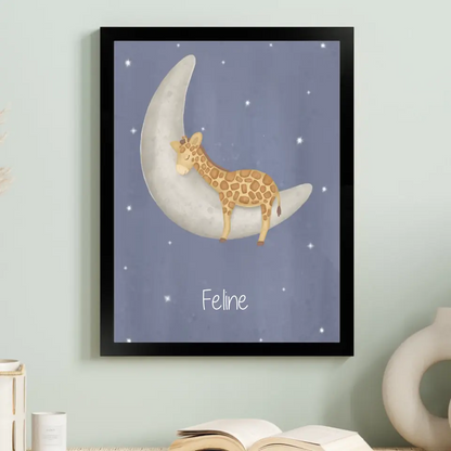 "Giraffe auf dem Halbmond" - Personalisiert