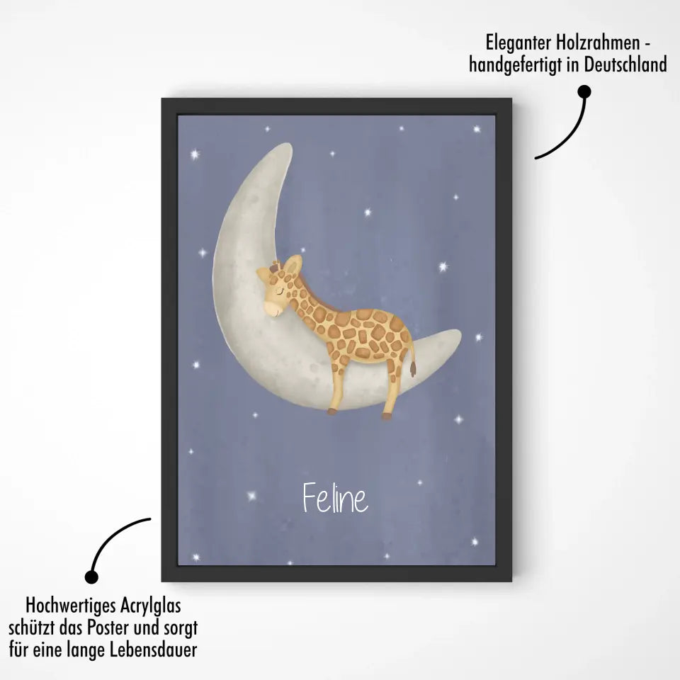 "Giraffe auf dem Halbmond" - Personalisiert