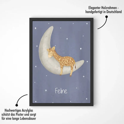 "Giraffe auf dem Halbmond" - Personalisiert