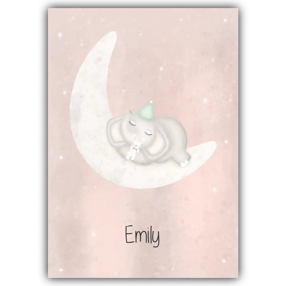 "Babyfant mit Kumpelhase" - Personalisiert