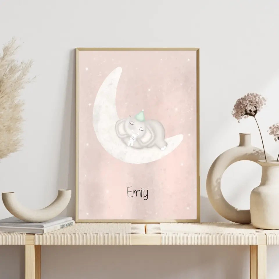 "Babyfant mit Kumpelhase" - Personalisiert