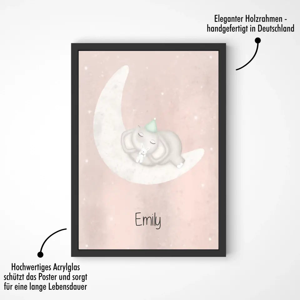 "Babyfant mit Kumpelhase" - Personalisiert