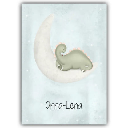 "Dino auf dem Halbmond" - Personalisiert