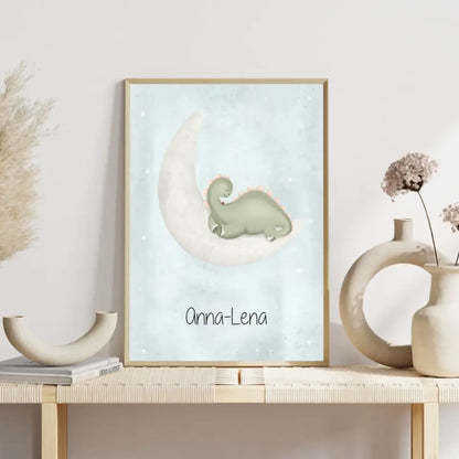 "Dino auf dem Halbmond" - Personalisiert