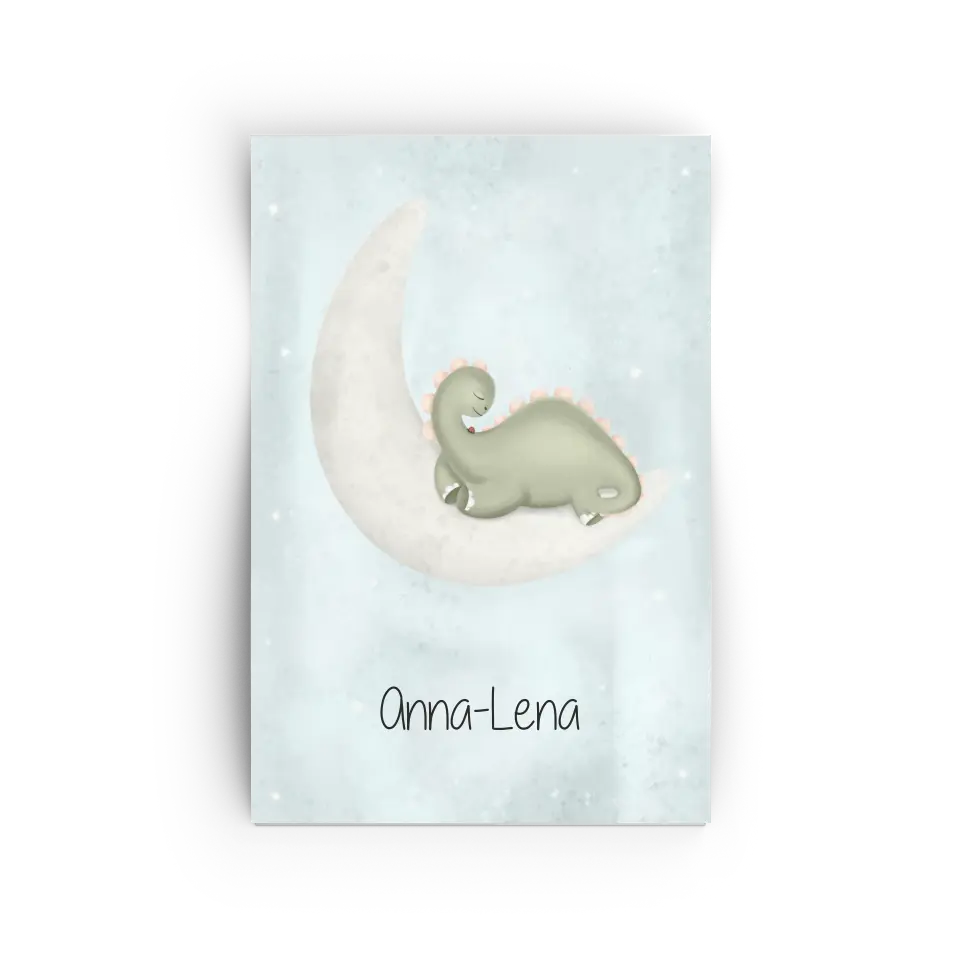 "Dino auf dem Halbmond" - Personalisiert